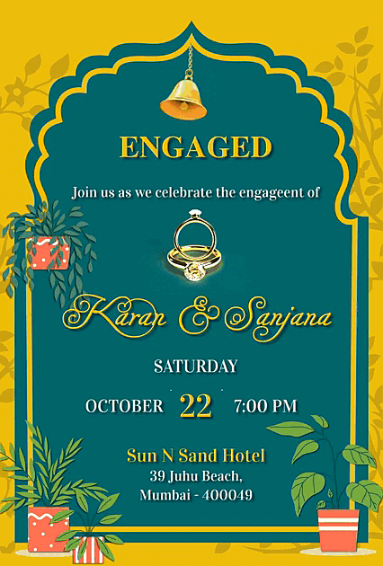 Animated Engagement Ceremony E-Invitations - Digital Invitations