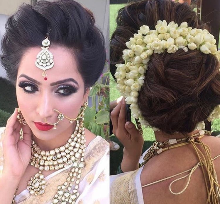 High Twisted Bun With Flower